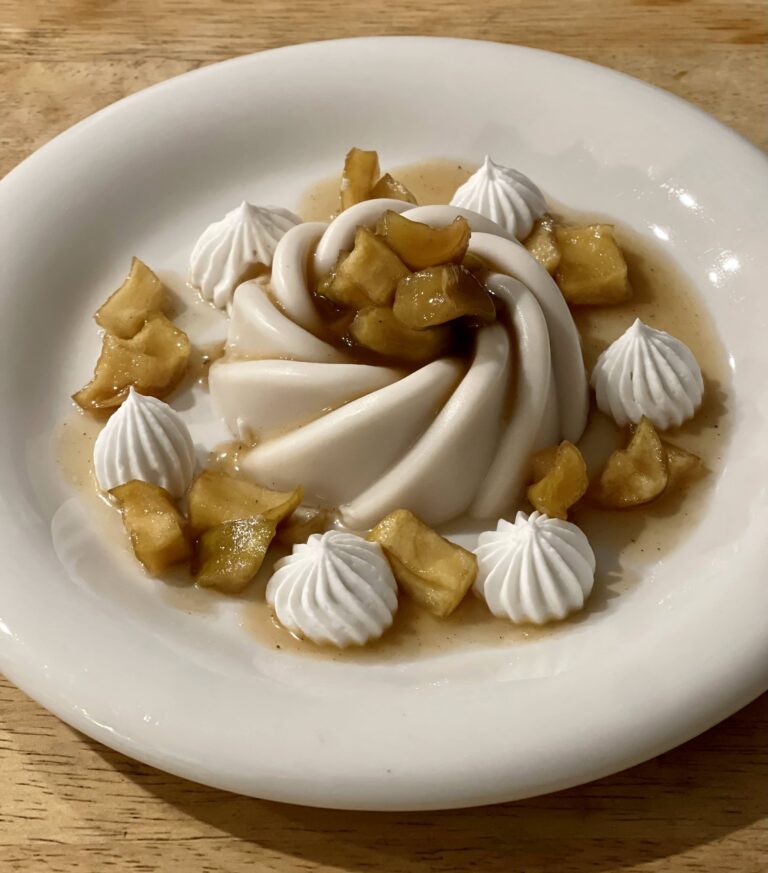 Coconut Panna Cotta with Warm Apple